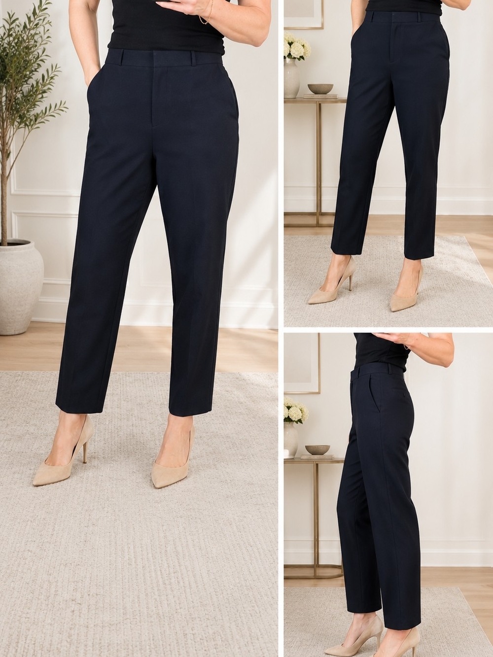 Banana Republic Tailored Straight-Leg Pants in Navy